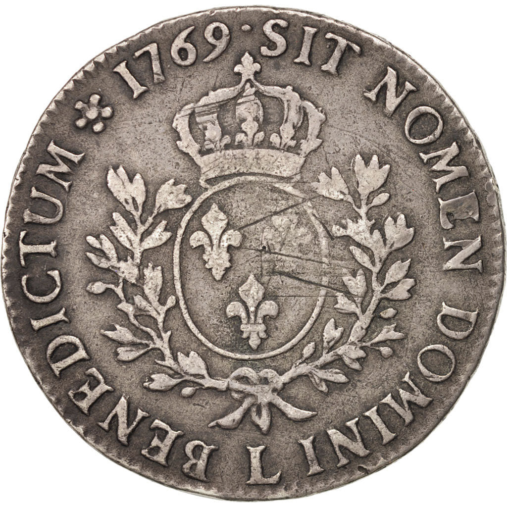 FRANCE, Écu au bandeau, ECU, 1769, Bayonne, KM #512.12, VF(20-25), Silver, ...