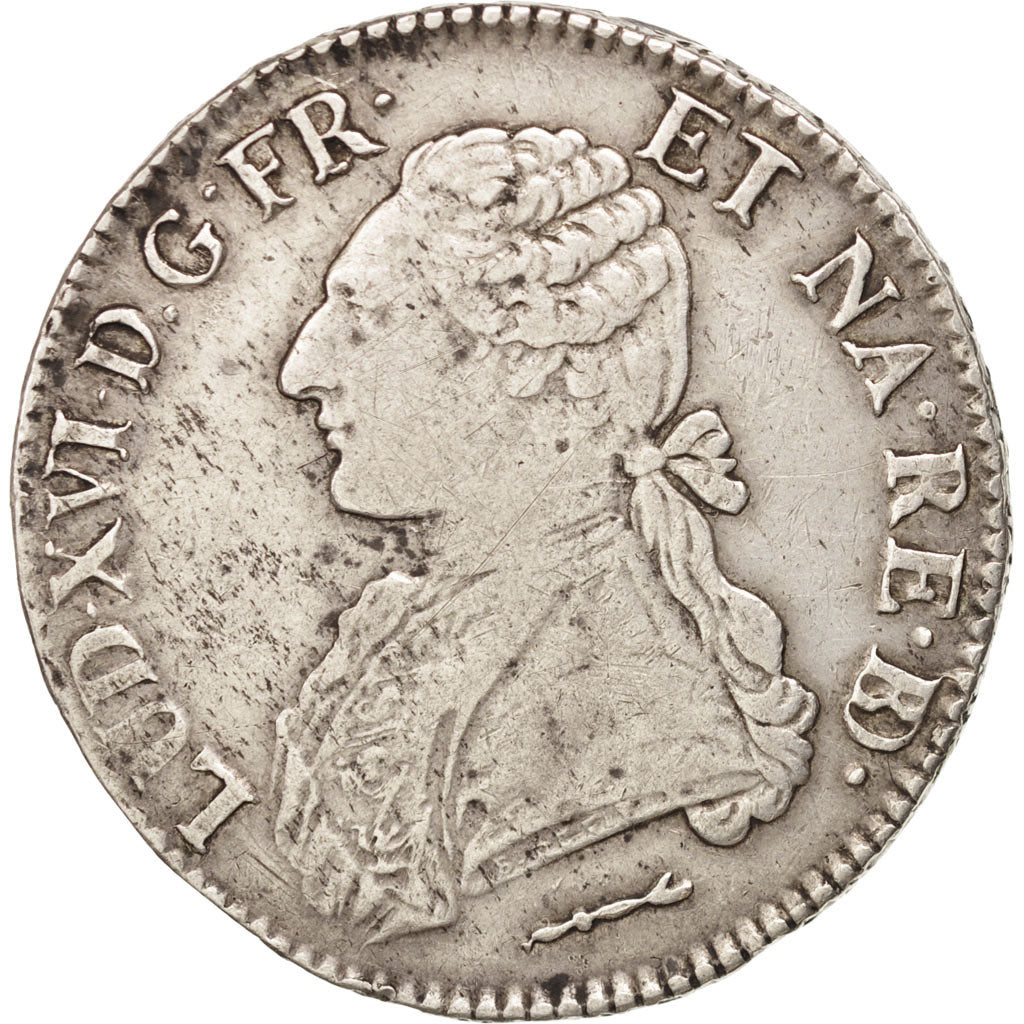 FRANCE, Écu de Béarn aux branches d'olivier, ECU, 1784, Pau, KM #572, EF(40-45),