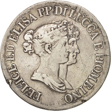 Coin, ITALIAN STATES, LUCCA, Felix and Elisa, 5 Franchi, 1808, Firenze