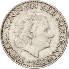 NETHERLANDS, Gulden, 1955, KM #184, AU(50-53), Silver, 25, 6.42