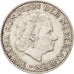 NETHERLANDS, Gulden, 1955, KM #184, AU(50-53), Silver, 25, 6.42