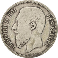 Coin, Belgium, Leopold II, 2 Francs, 2 Frank, 1867, VF(20-25), Silver, KM:30.1