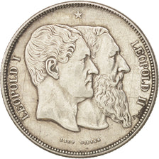 Belgio, 5 Francs, 1880, BB, Argento, KM:8