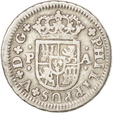SPAIN, 1/2 Real, 1733, Seville, KM #350.2, EF(40-45), Silver, 1.38