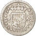 SPAIN, 1/2 Real, 1733, Seville, KM #350.2, EF(40-45), Silver, 1.38