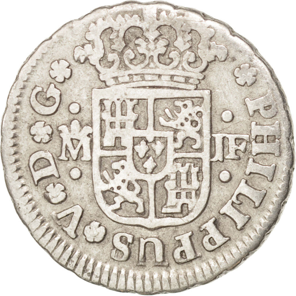 SPAIN, 1/2 Real, 1735, Madrid, KM #350.1, EF(40-45), Silver, 1.35