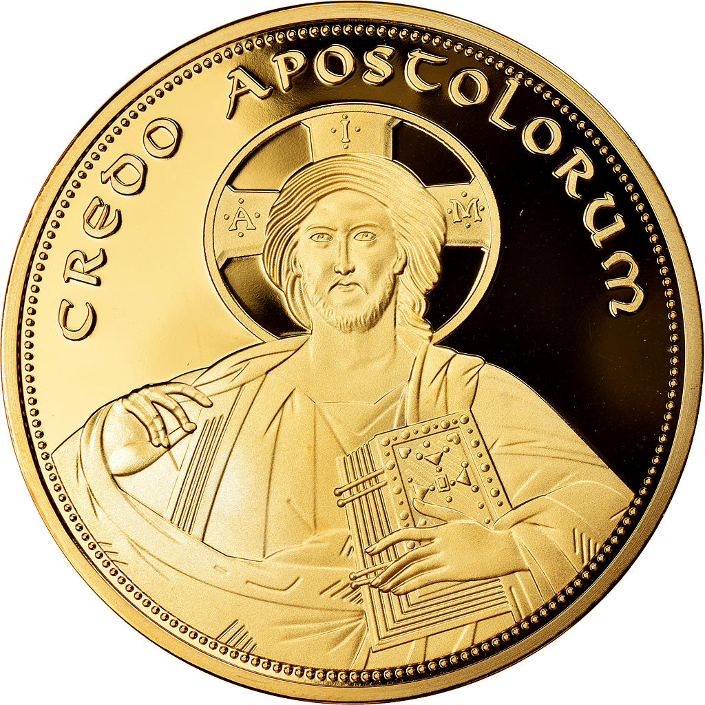 France, Medal, Les 12 Apôtres - Barthélémy, MS(65-70), Copper Gilt