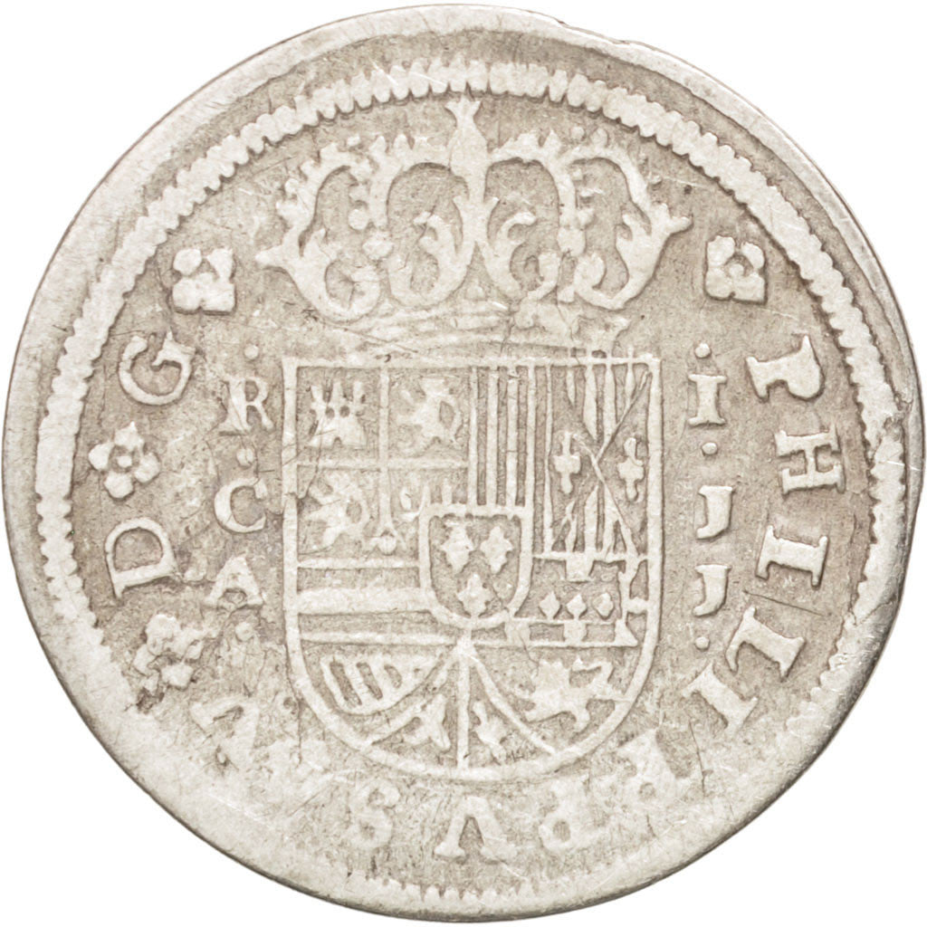 Spagna, Philip V, Real, 1718, Cuenca, MB+, Argento, KM:306.1
