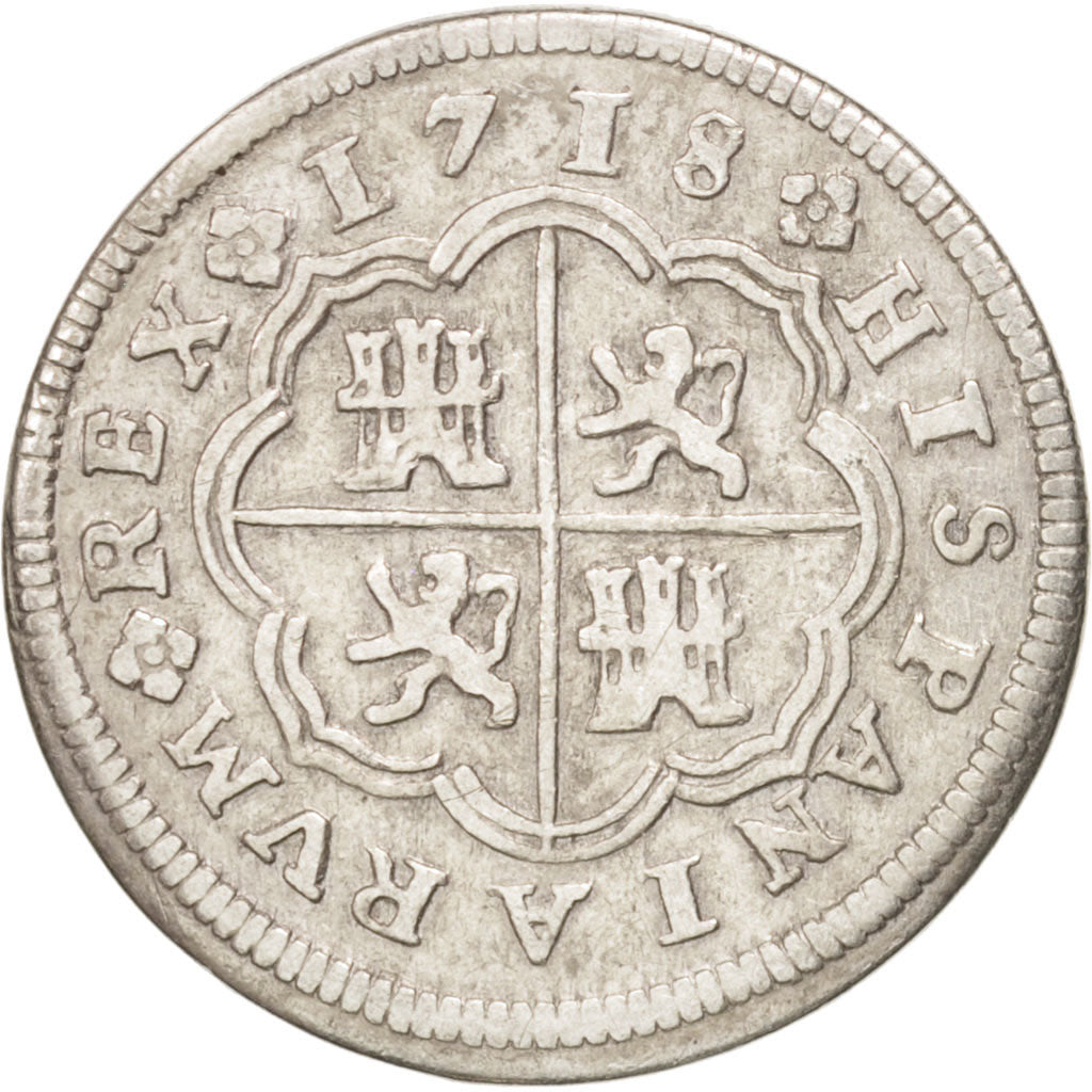 SPAIN, Real, 1718, Cuenca, KM #306.1, EF(40-45), Silver, 2.48