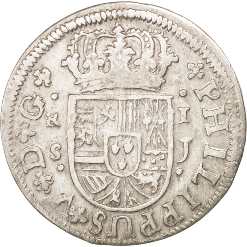 SPAIN, Real, 1721, Seville, KM #306.2, EF(40-45), Silver, 2.55