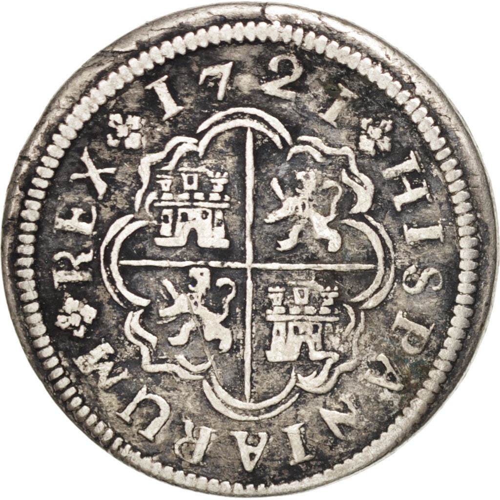 SPAIN, Real, 1721, Madrid, KM #298, EF(40-45), Silver, 2.63