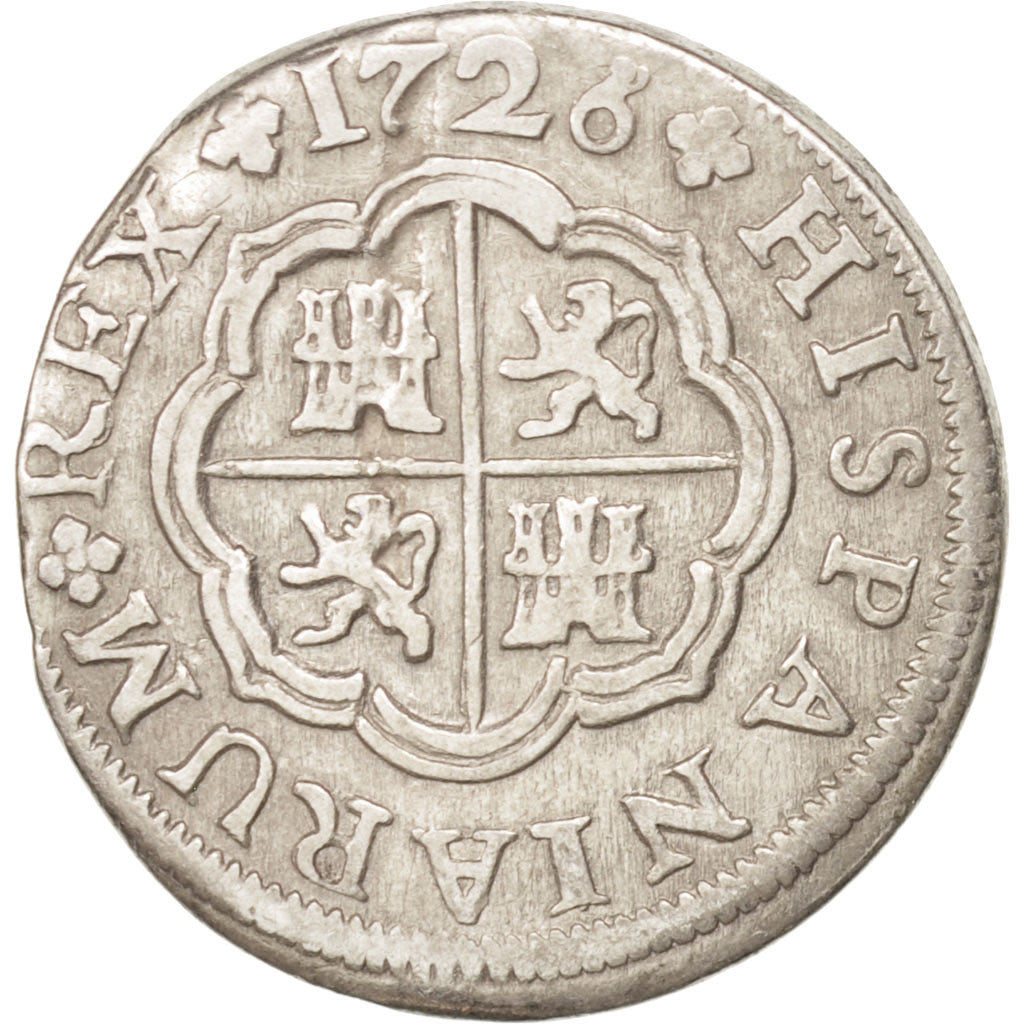 SPAIN, Real, 1726, Seville, KM #306.2, EF(40-45), Silver, 2.69