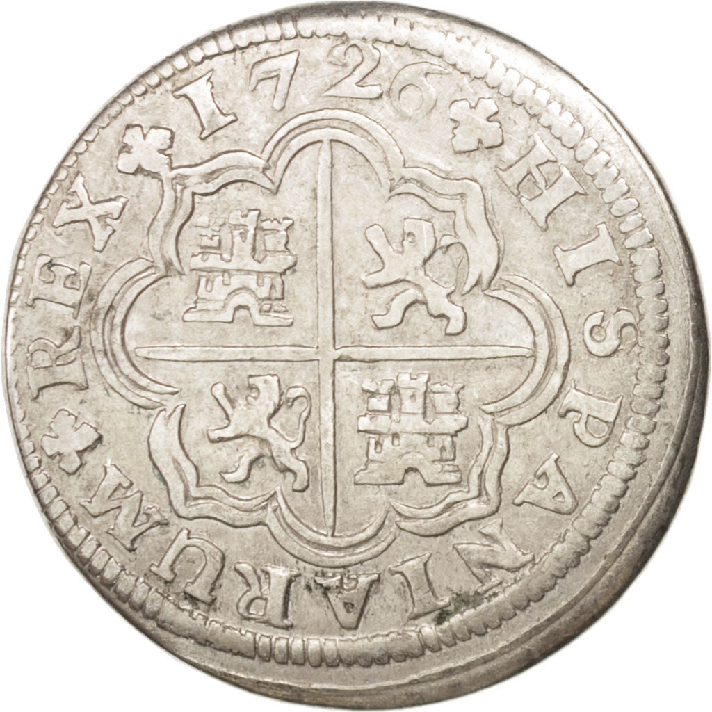 Spagna, Philip V, Real, 1726, Madrid, BB, Argento, KM:298