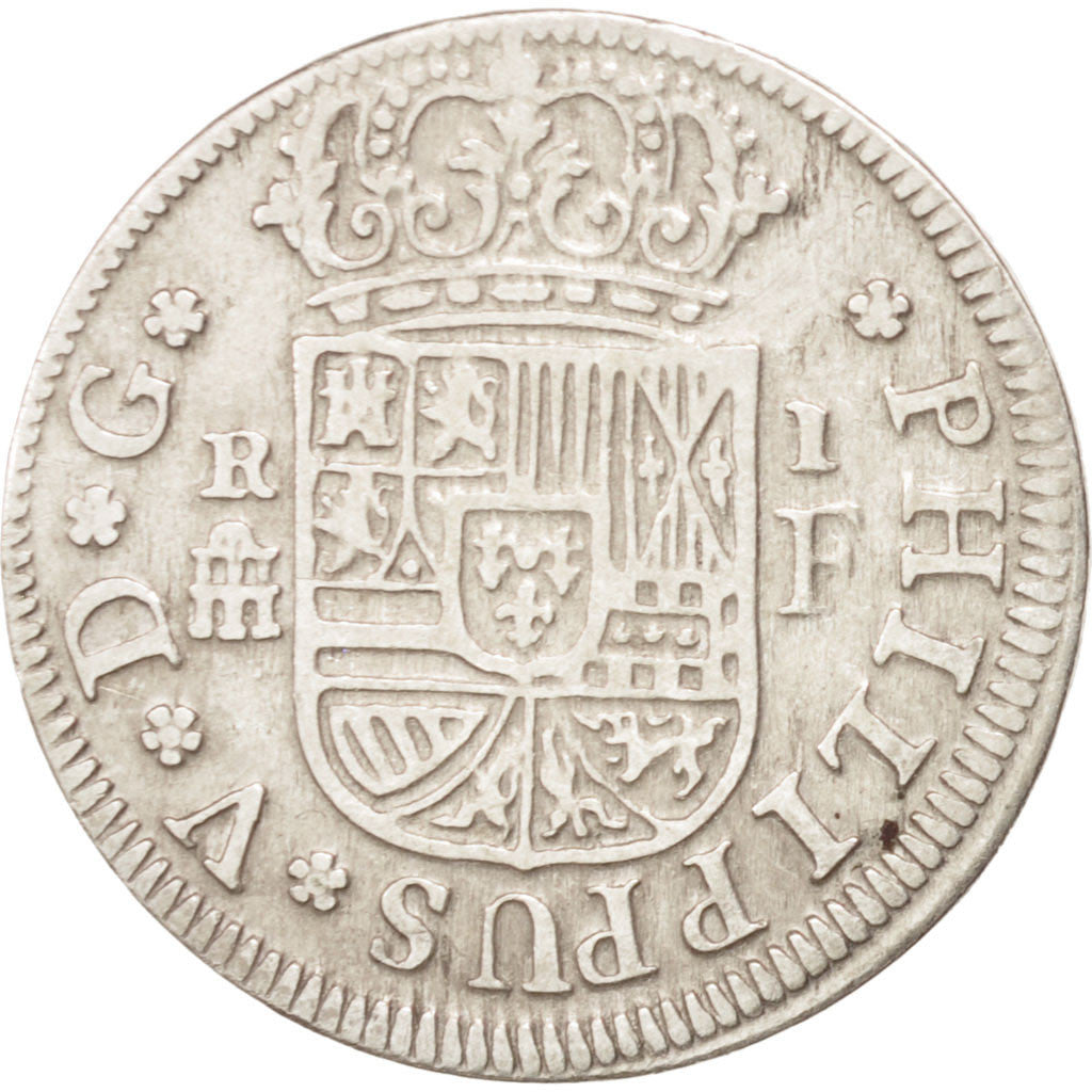 SPAIN, Real, 1727, Segovia, KM #299, AU(50-53), Silver, 2.78