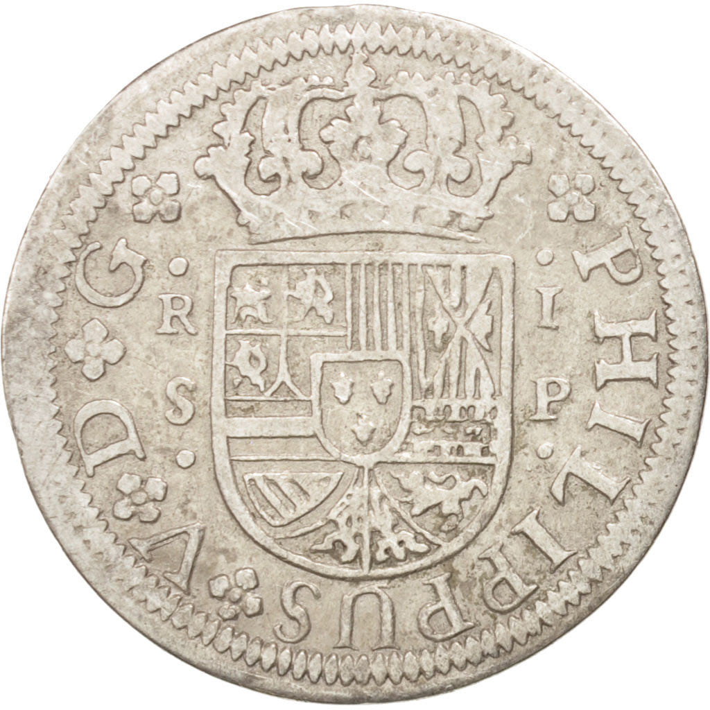 Spagna, Philip V, Real, 1728, Seville, BB, Argento, KM:306.2