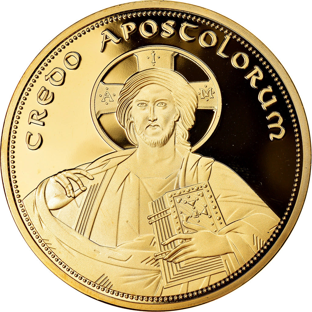 France, Medal, Les 12 Apôtres - Matthieu, MS(65-70), Copper Gilt