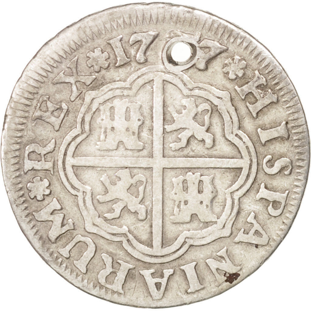 SPAIN, Real, 1737, Seville, KM #354, EF(40-45), Silver, 2.77