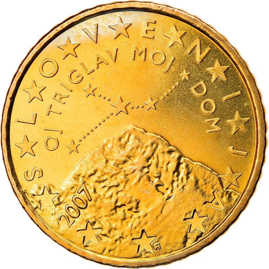 Slovenia, 50 Euro Cent, 2007, MS(60-62), Brass, KM:73