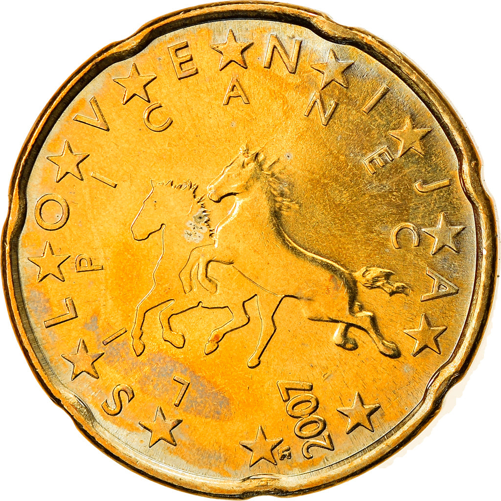 Slovenië, 20 Euro Cent, 2007, ZF+, Tin, KM:72