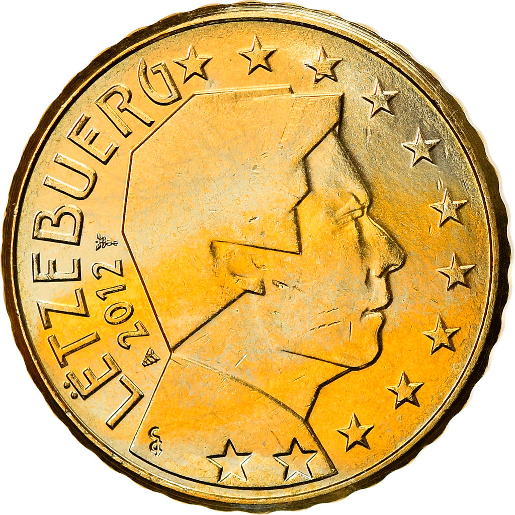 Luxembourg, 10 Euro Cent, 2012, MS(60-62), Brass, KM:89