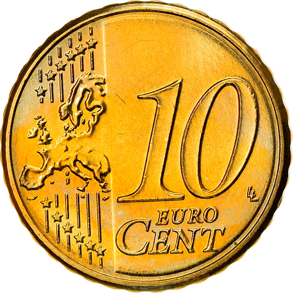 Luxembourg, 10 Euro Cent, 2012, MS(60-62), Brass, KM:89
