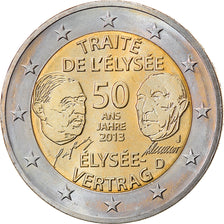 Germany, 2 Euro, Traité de l'Elysée, 2013, Hambourg, MS(60-62), Bi-Metallic