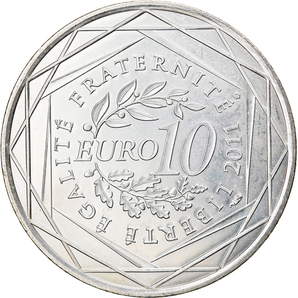 França, 10 Euro, 2011, Paris, AU(55-58), Prata, Gadoury:EU450, KM:1745