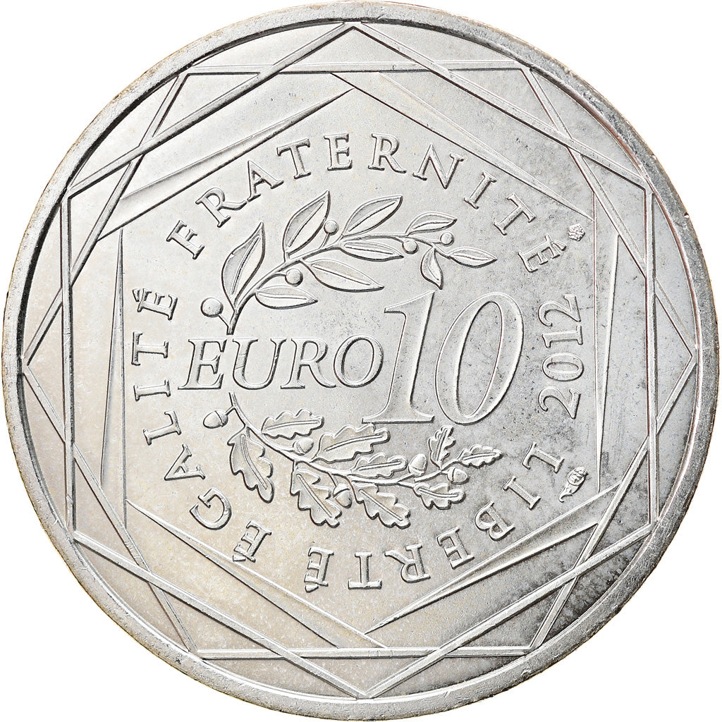 France, 10 Euro, 2012, Paris, MS(64), Silver, KM:1884