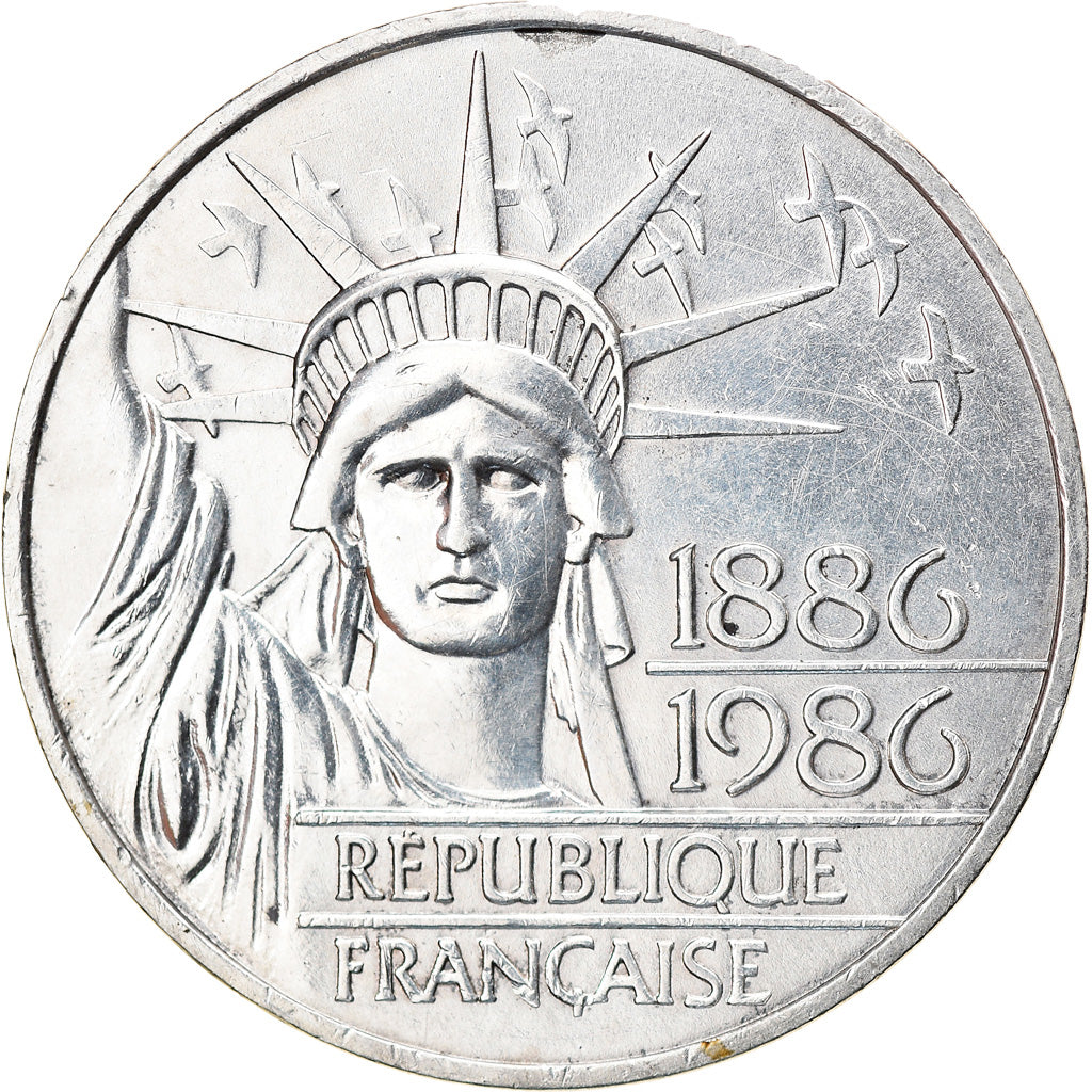 Coin, France, Statue de la Liberté, 100 Francs, 1986, AU(55-58), Silver