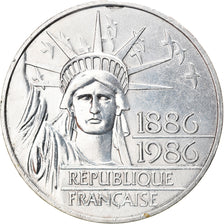 Coin, France, Statue de la Liberté, 100 Francs, 1986, AU(55-58), Silver