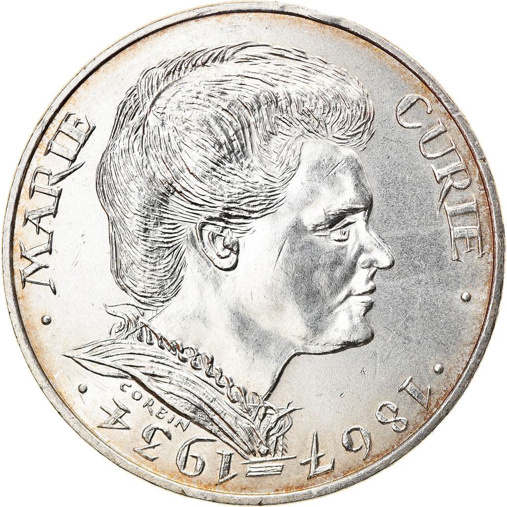 Moneda, Francia, Marie Curie, 100 Francs, 1984, Paris, EBC, Plata, KM:955