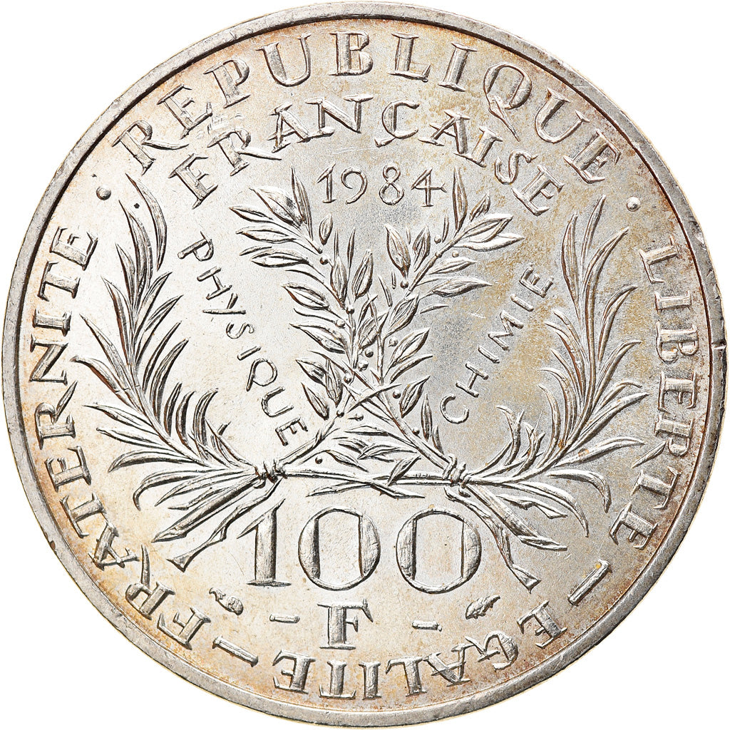 Moneda, Francia, Marie Curie, 100 Francs, 1984, Paris, EBC, Plata, KM:955