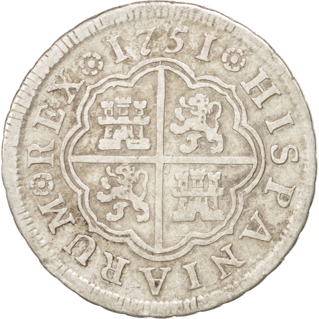 Spagna, Ferdinand VI, Real, 1751, Madrid, BB, Argento, KM:369.1