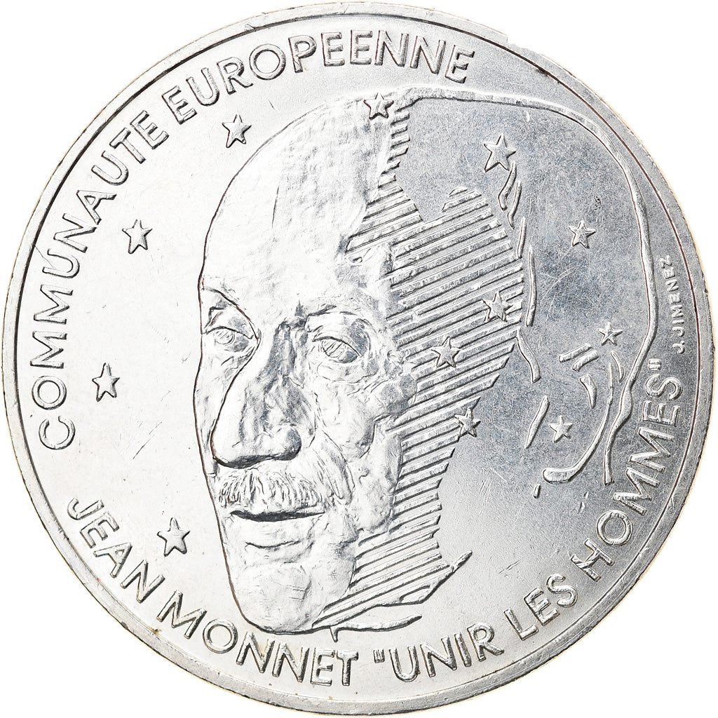 Münze, Frankreich, Jean Monnet, 100 Francs, 1992, VZ+, Silber, KM:1120