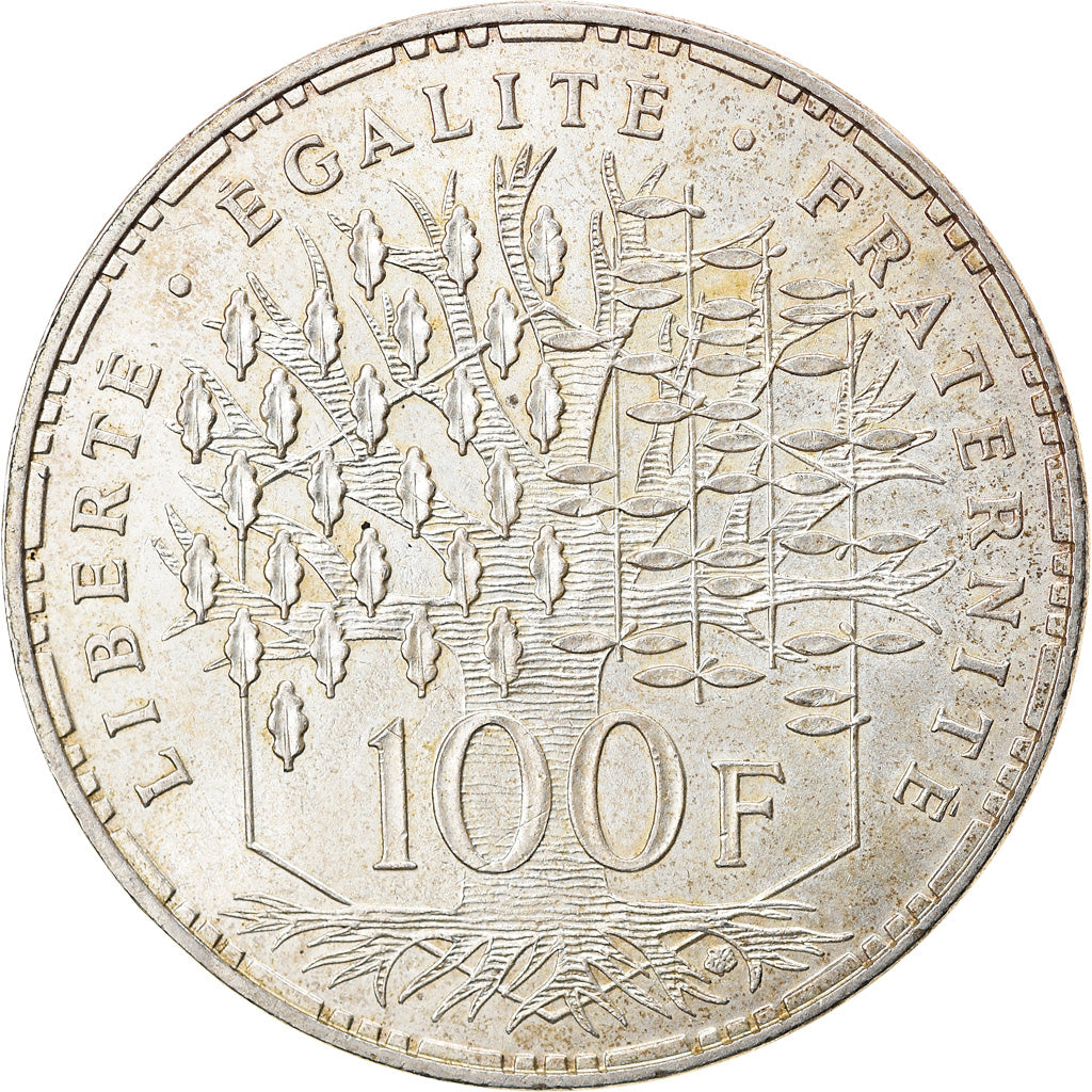Moeda, França, Panthéon, 100 Francs, 1982, Paris, MS(60-62), Prata, KM:951.1