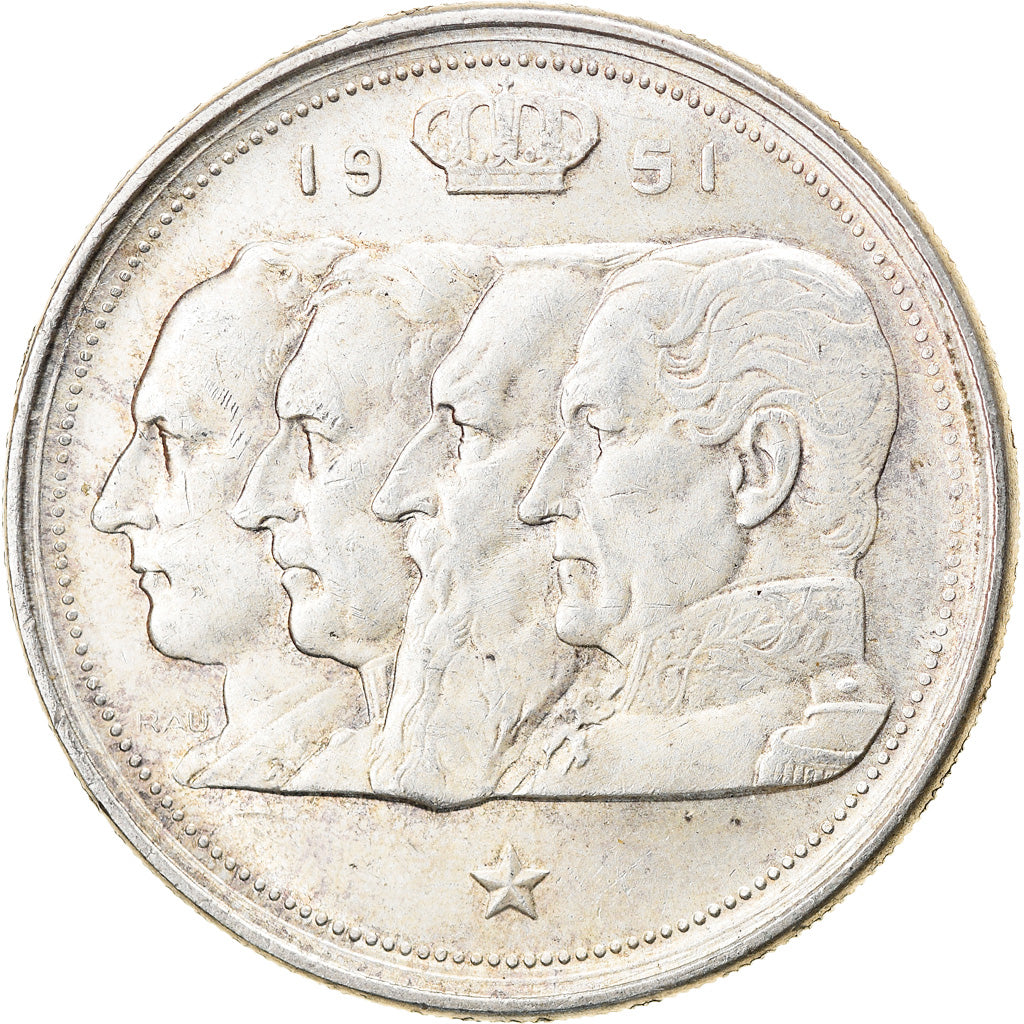 Coin, Belgium, 100 Francs, 100 Frank, 1951, EF(40-45), Silver, KM:139.1