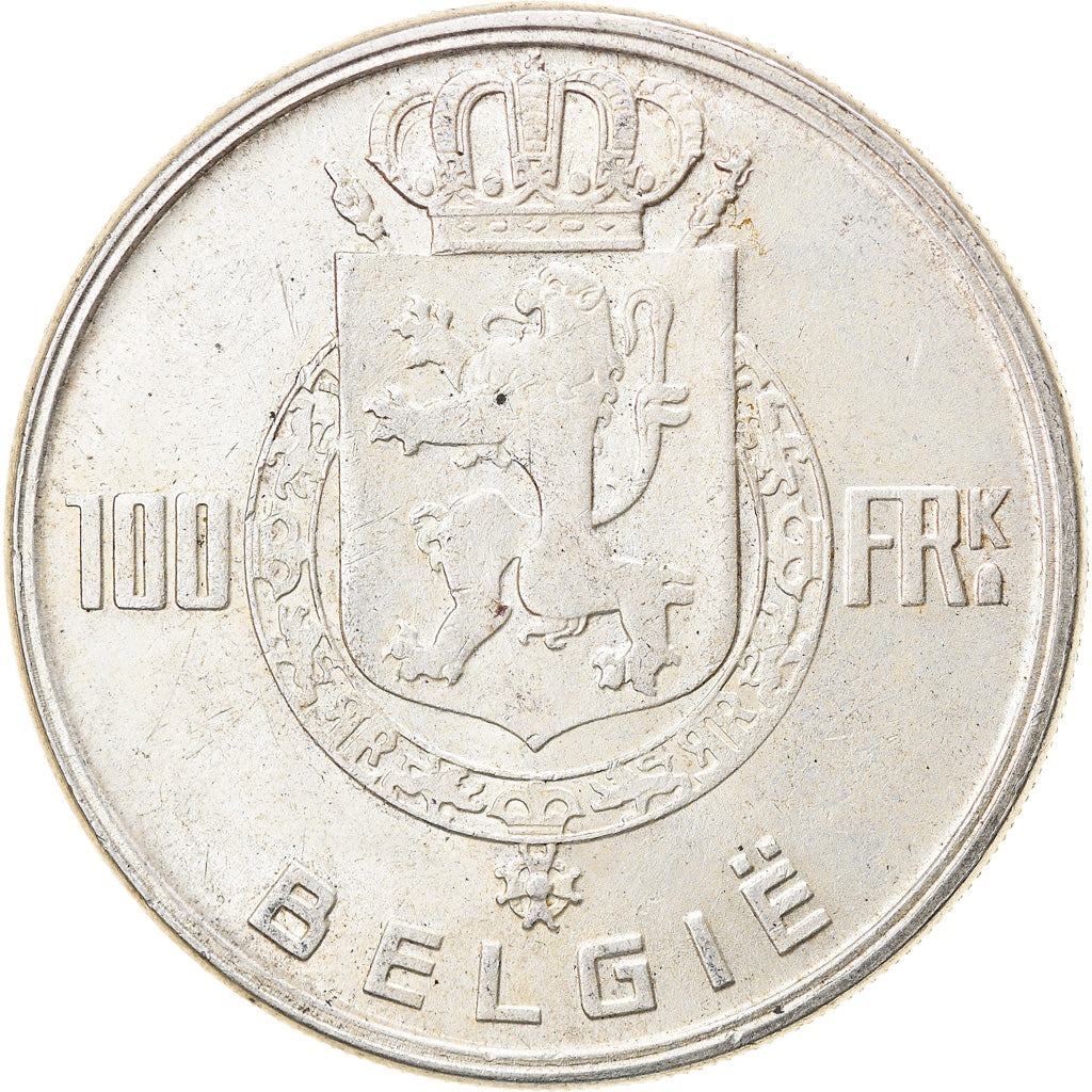 Coin, Belgium, 100 Francs, 100 Frank, 1951, EF(40-45), Silver, KM:139.1