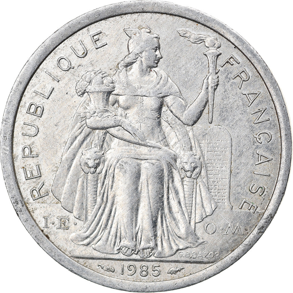 Monnaie, French Polynesia, 2 Francs, 1985, Paris, TTB+, Aluminium, KM:10