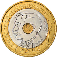 Moneta, Francia, Pierre de Coubertin, 20 Francs, 1994, BB, Tri-metallico