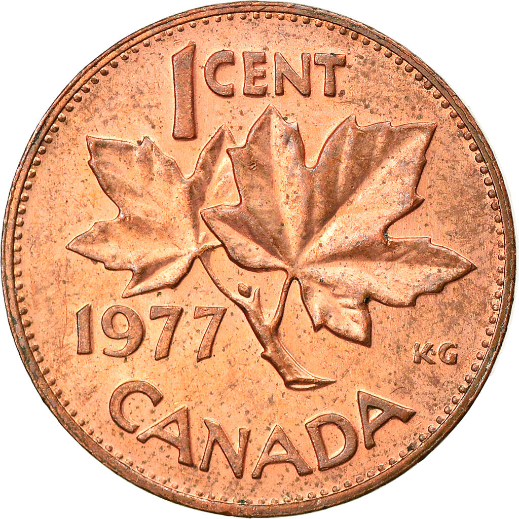 Coin, Canada, Elizabeth II, Cent, 1977, Royal Canadian Mint, Ottawa, AU(55-58)