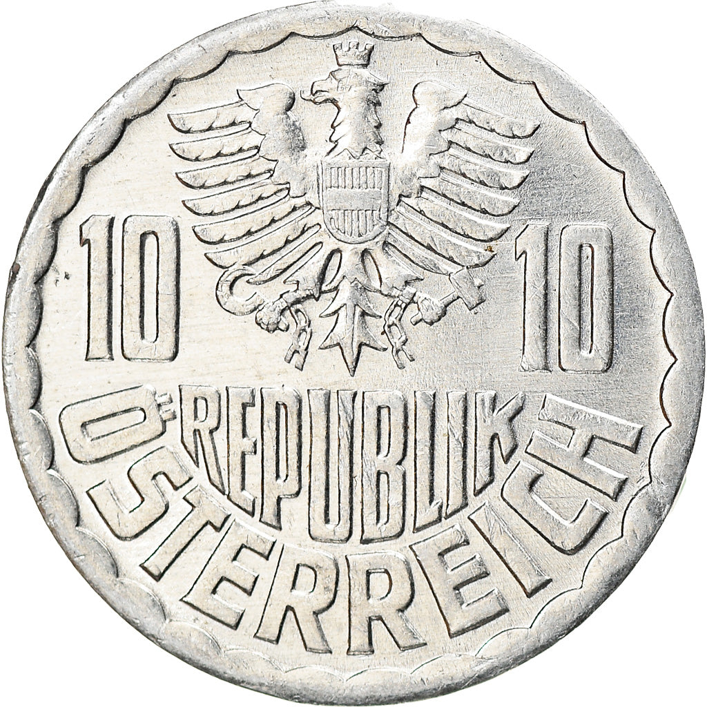 Coin, Austria, 10 Groschen, 1986, Vienna, MS(64), Aluminum, KM:2878