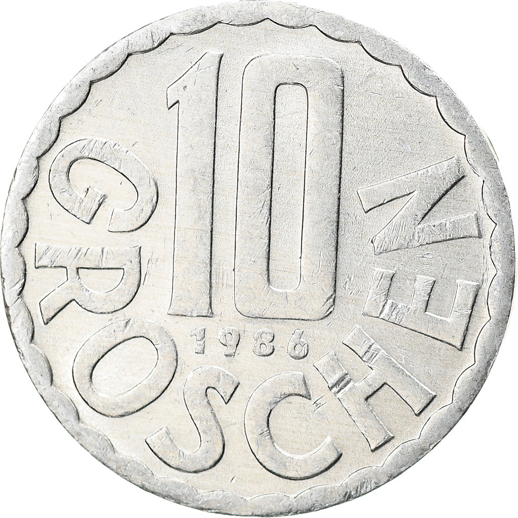 Coin, Austria, 10 Groschen, 1986, Vienna, MS(64), Aluminum, KM:2878