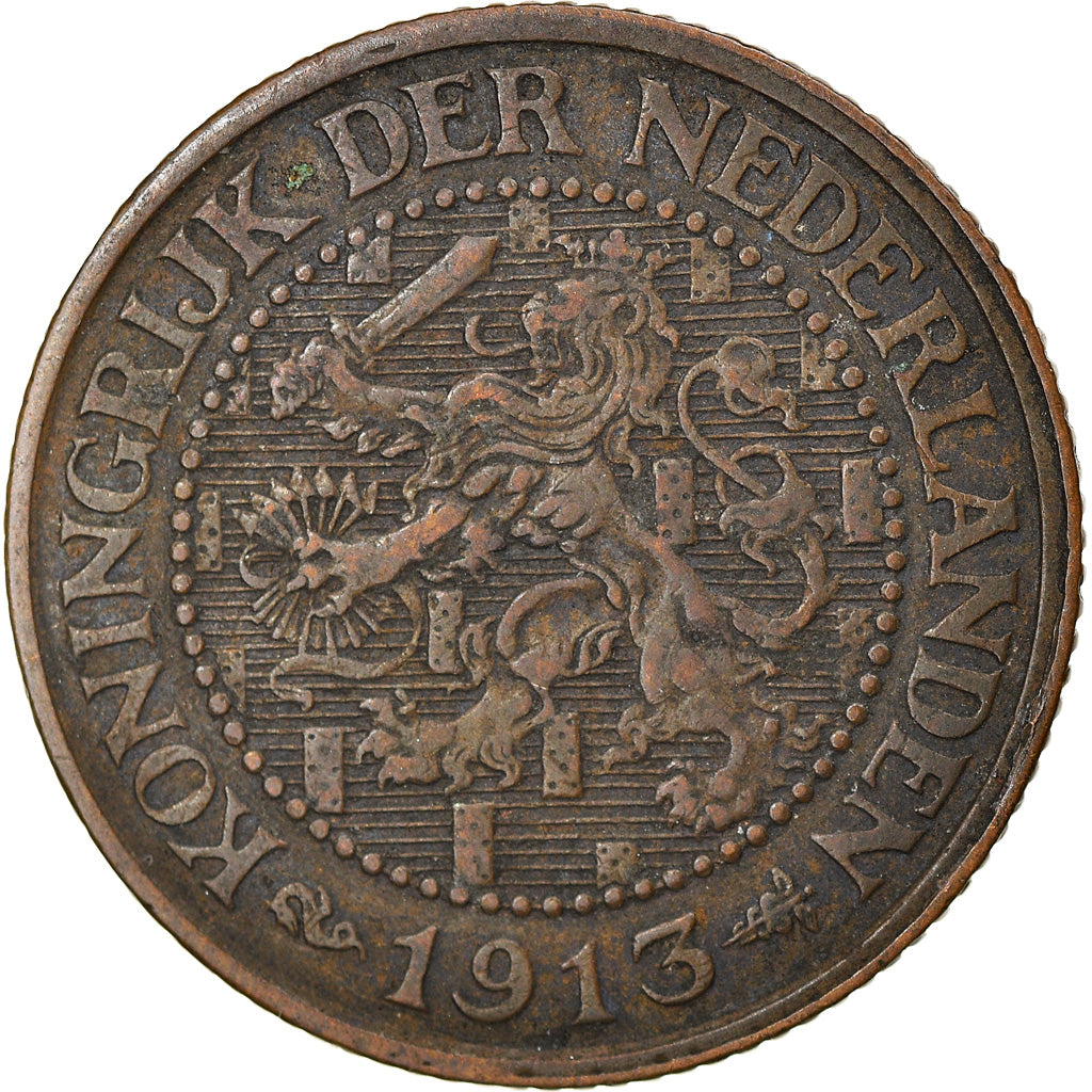 Coin, Netherlands, Wilhelmina I, 2-1/2 Cent, 1913, EF(40-45), Bronze, KM:150