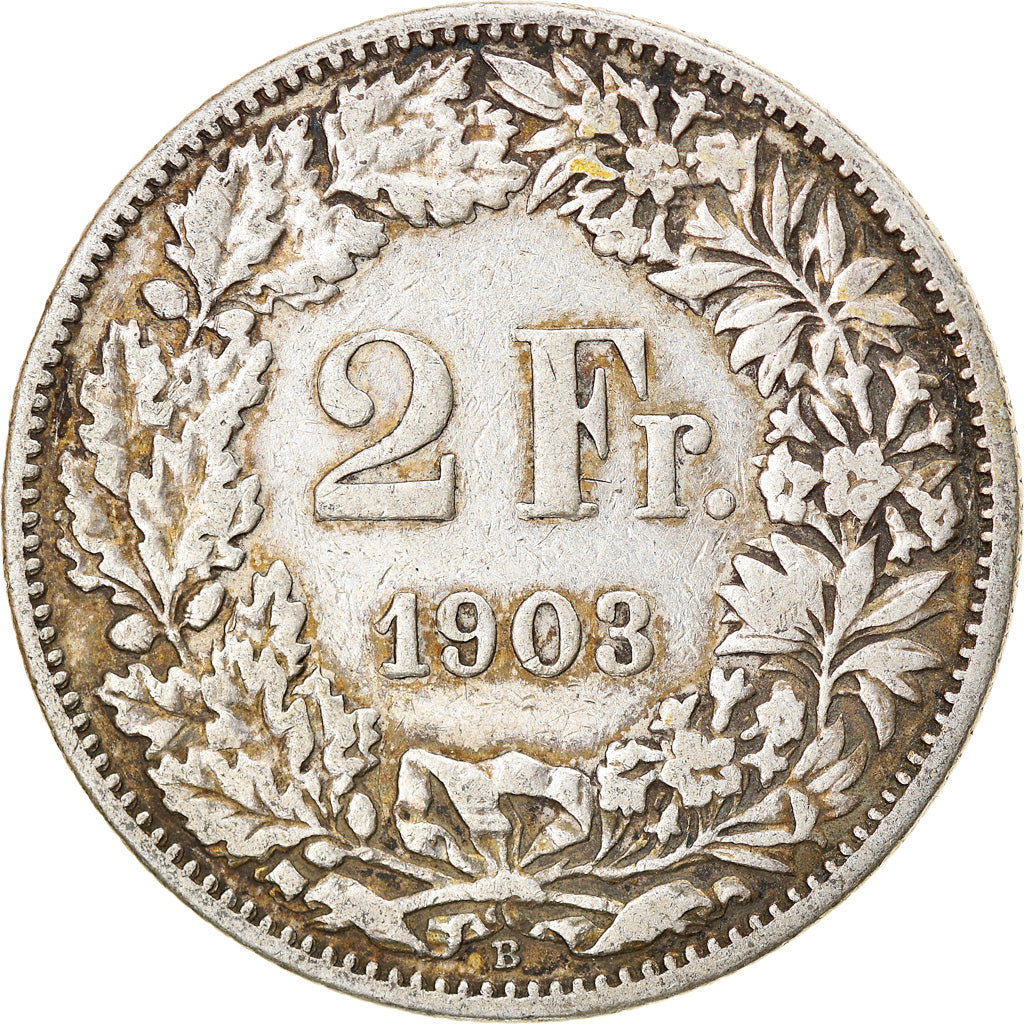 Coin, Switzerland, 2 Francs, 1903, Bern, VF(30-35), Silver, KM:21