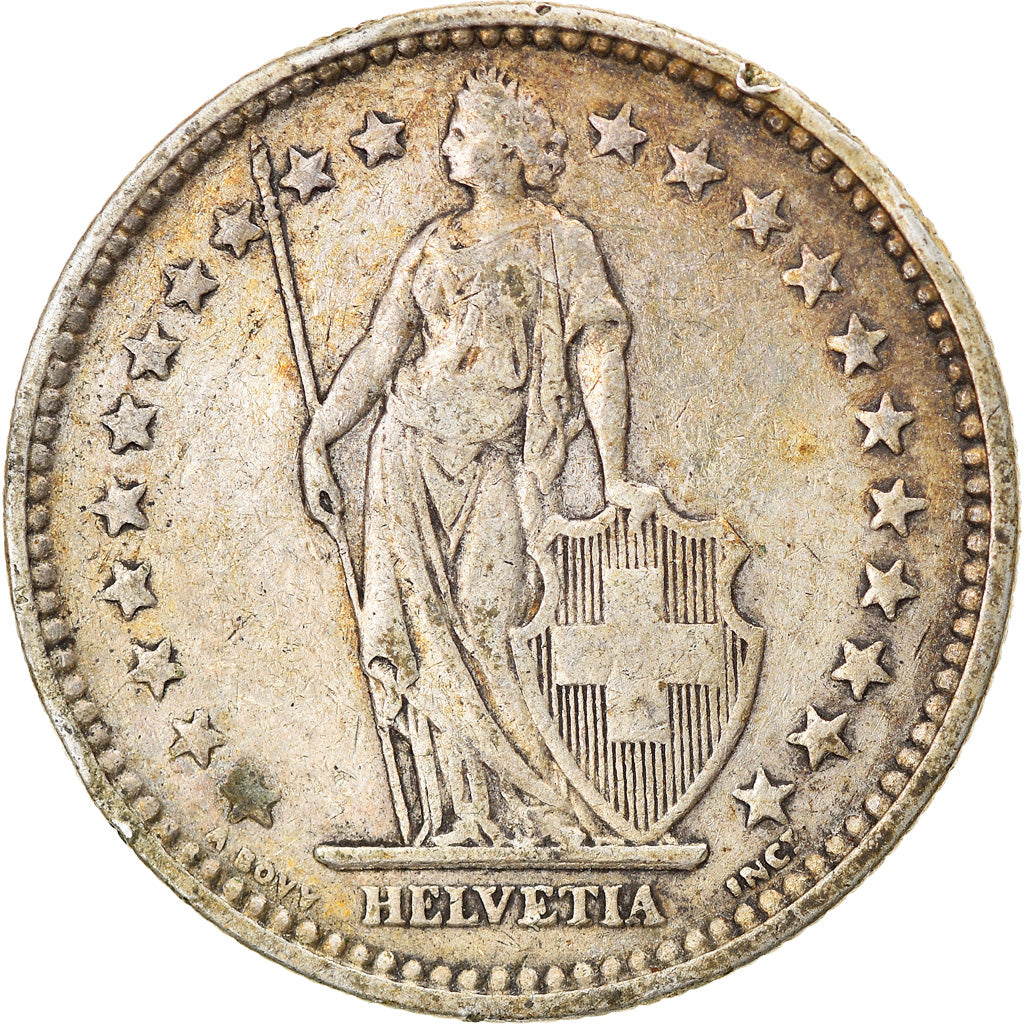 Coin, Switzerland, 2 Francs, 1911, Bern, VF(30-35), Silver, KM:21