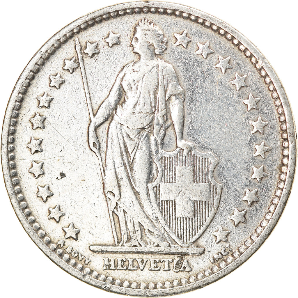 Moneta, Svizzera, 2 Francs, 1914, Bern, MB+, Argento, KM:21
