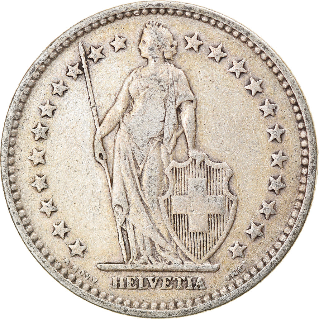 Coin, Switzerland, 2 Francs, 1920, Bern, VF(30-35), Silver, KM:21
