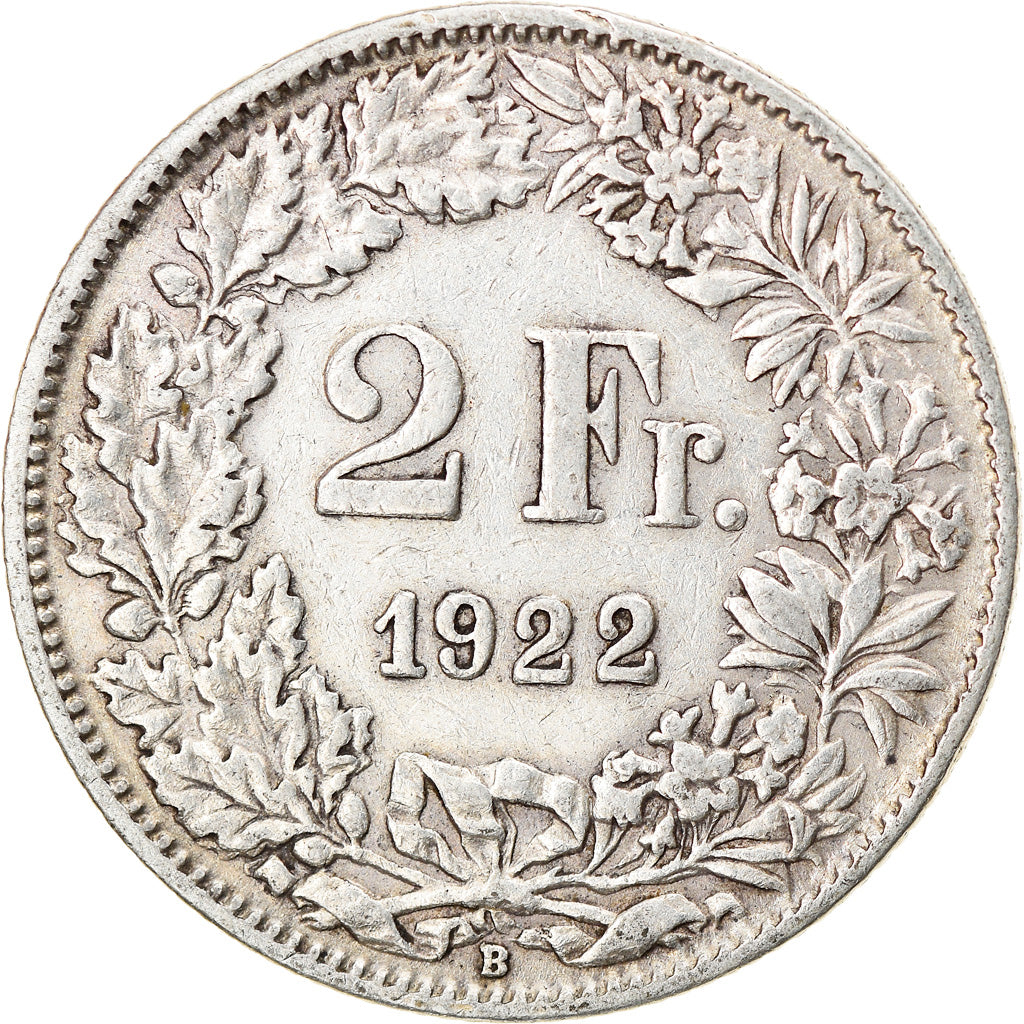 Münze, Schweiz, 2 Francs, 1922, Bern, S+, Silber, KM:21