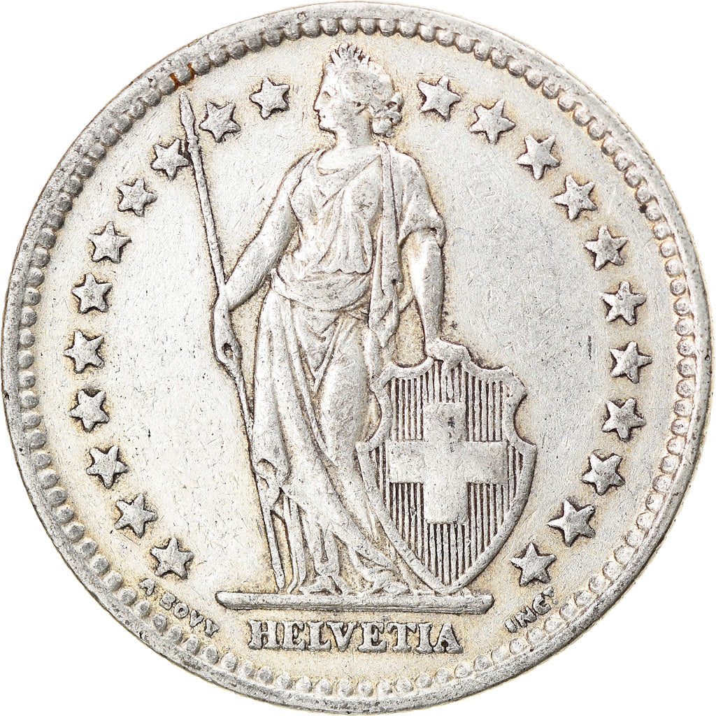 Coin, Switzerland, 2 Francs, 1943, Bern, EF(40-45), Silver, KM:21