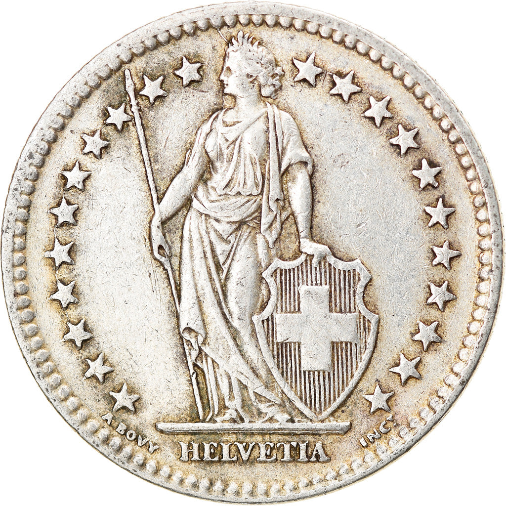 Coin, Switzerland, 2 Francs, 1945, Bern, EF(40-45), Silver, KM:21